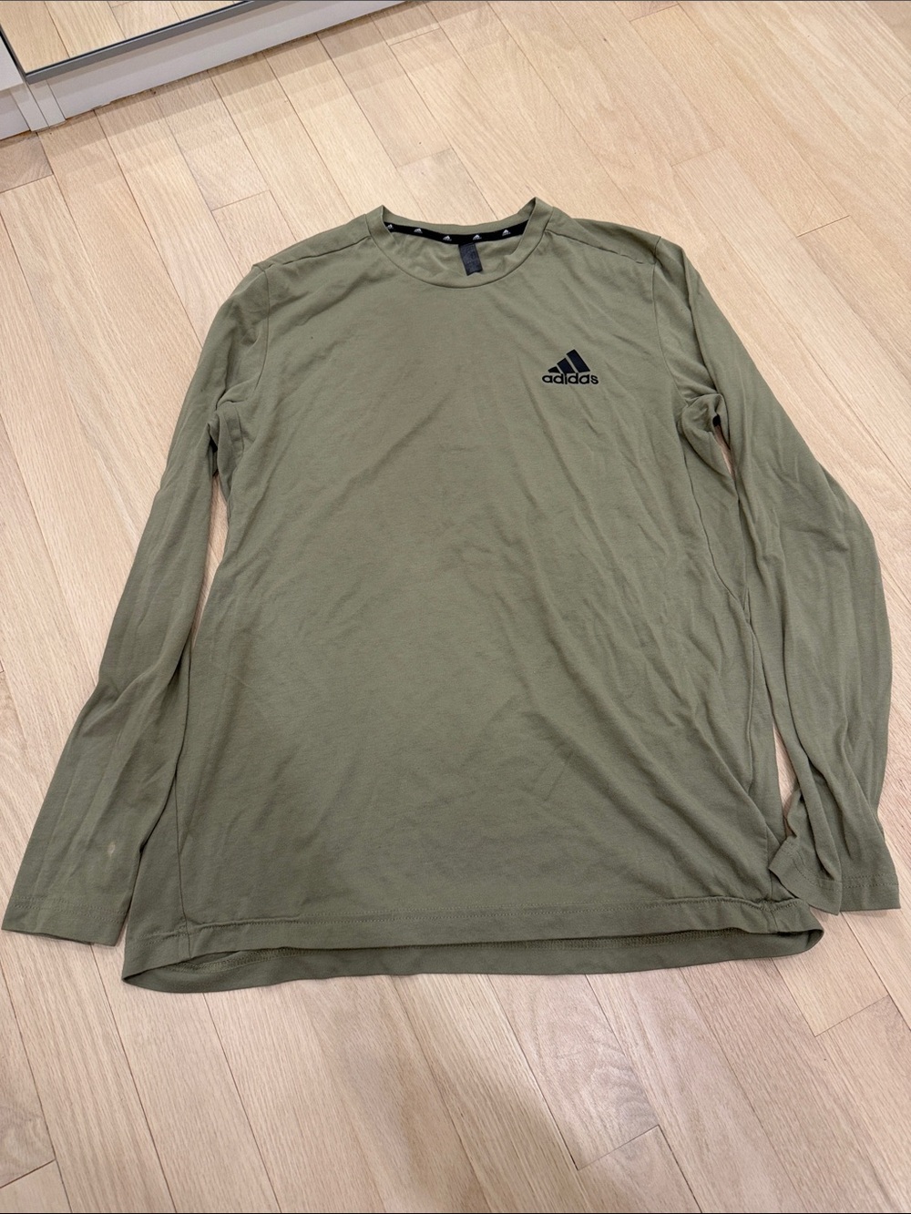 adidas Olive Green Long-Sleeve Crew Tee